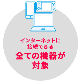 インターネットに接続できる全ての機器が対象