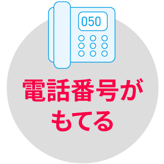 電話番号が持てる